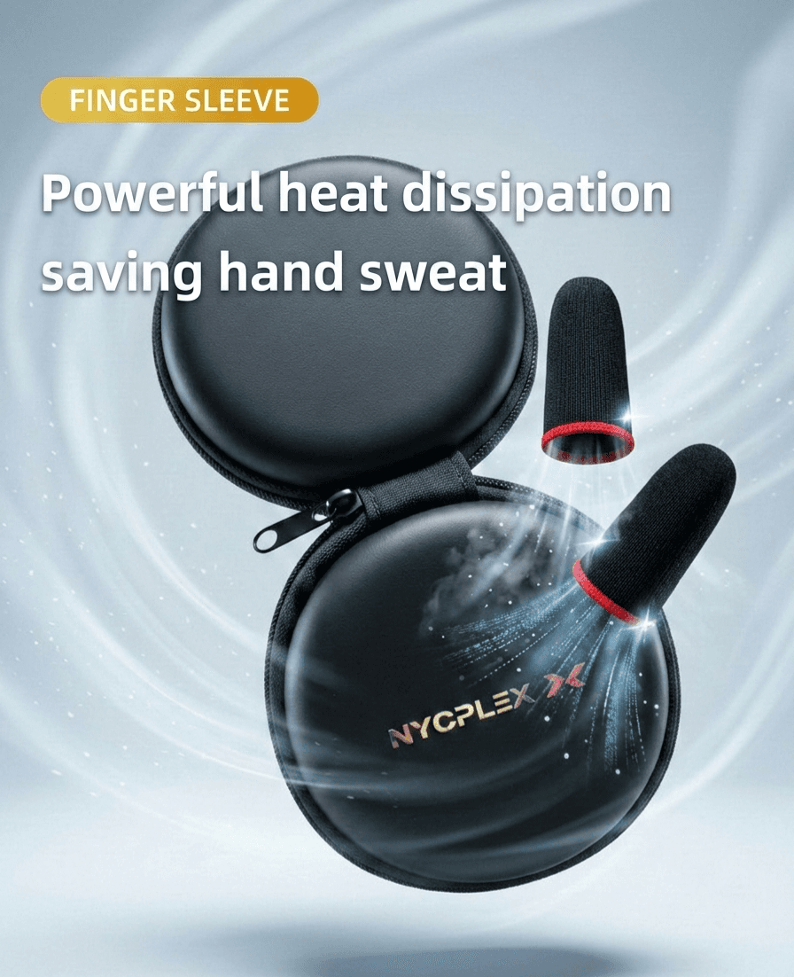 Gaming Finger Sleeves for Mobile Anti-Slip Sweat-Proof Touch Screen Thumb Sleeves with Pouch for PUBG and Other Mobile Games